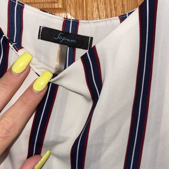 Cute red, white, navy blue blouse - Picture 3 of 3